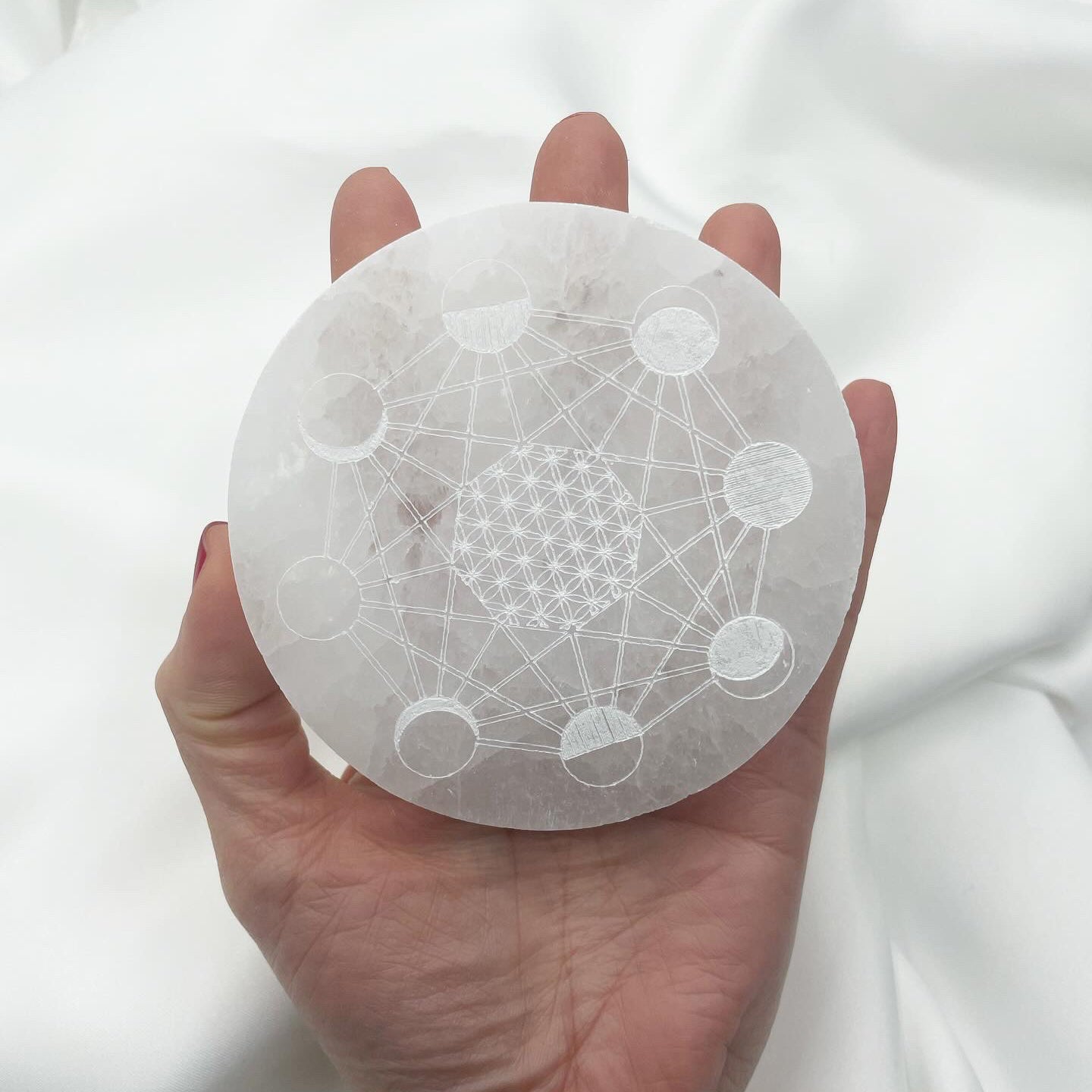 Piattino Selenite - Fasi Lunari