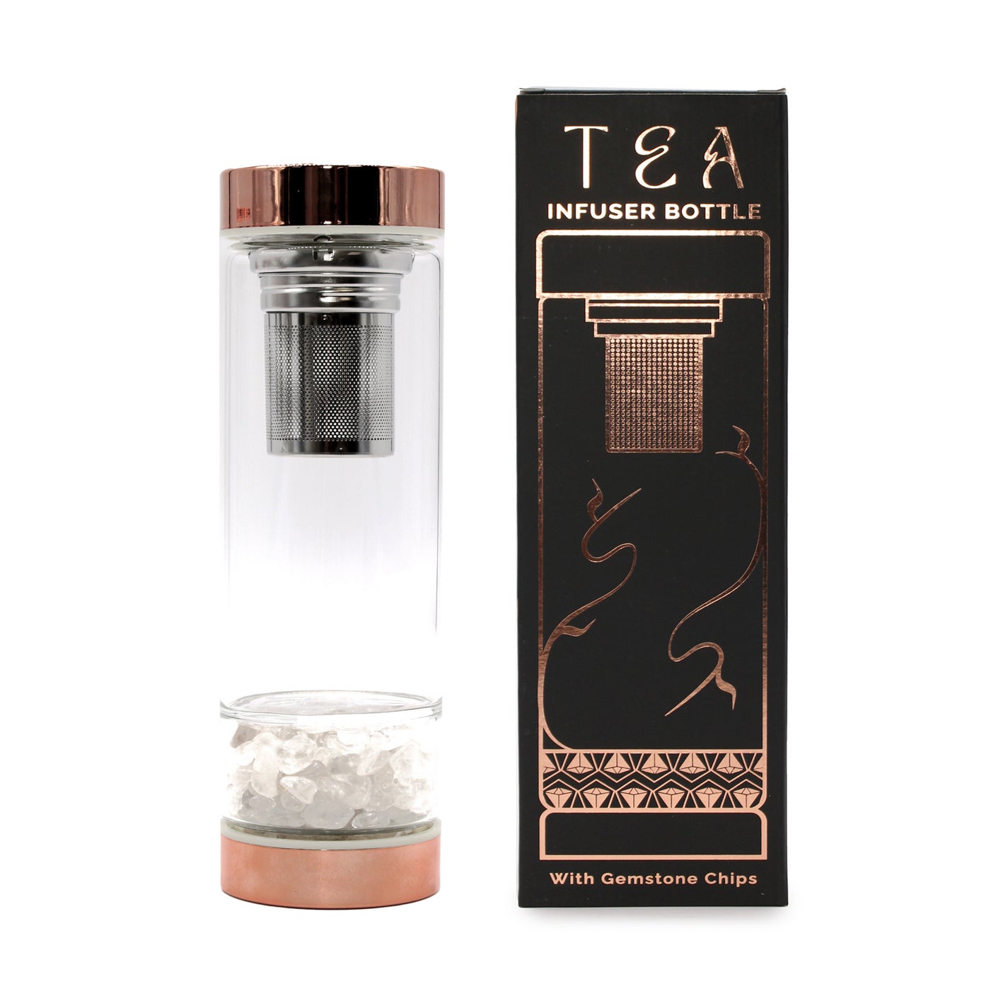 Bottiglia Energetica con infusore di Tè e Cristalli