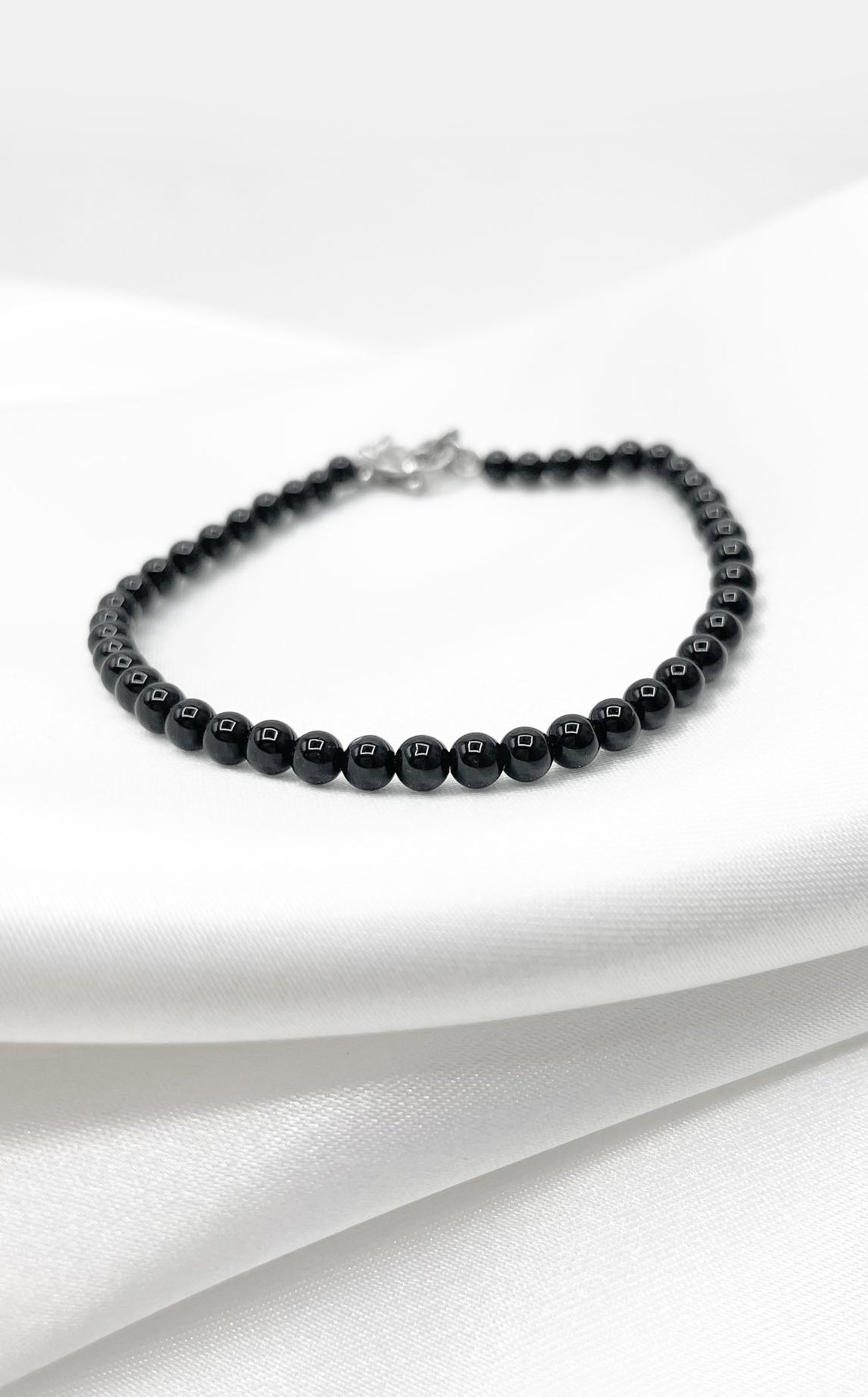 Braccialetto Difesa Interna - Ossidiana sottile 4 mm