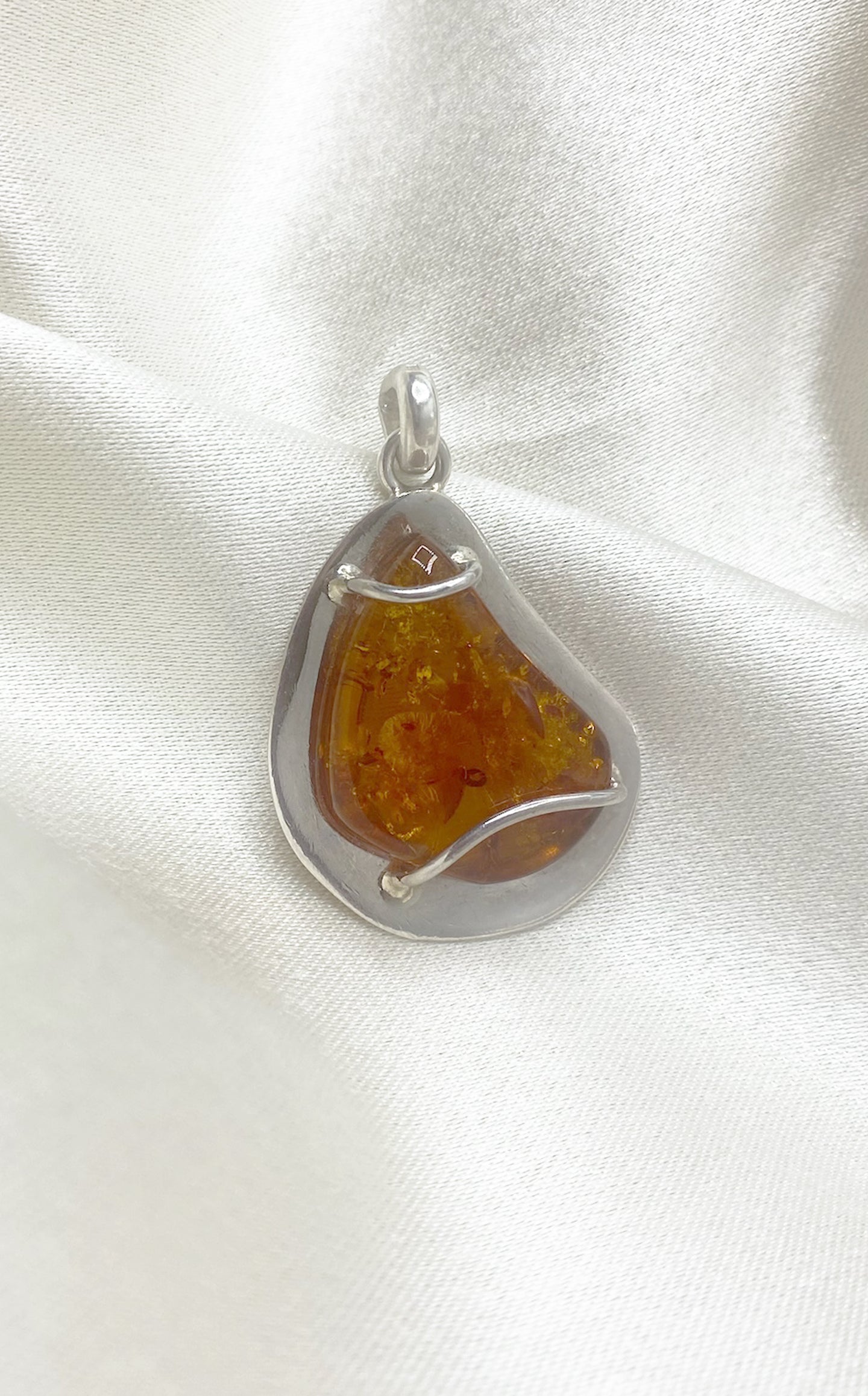 Ciondolo Ambra e Argento 925 (senza catena)