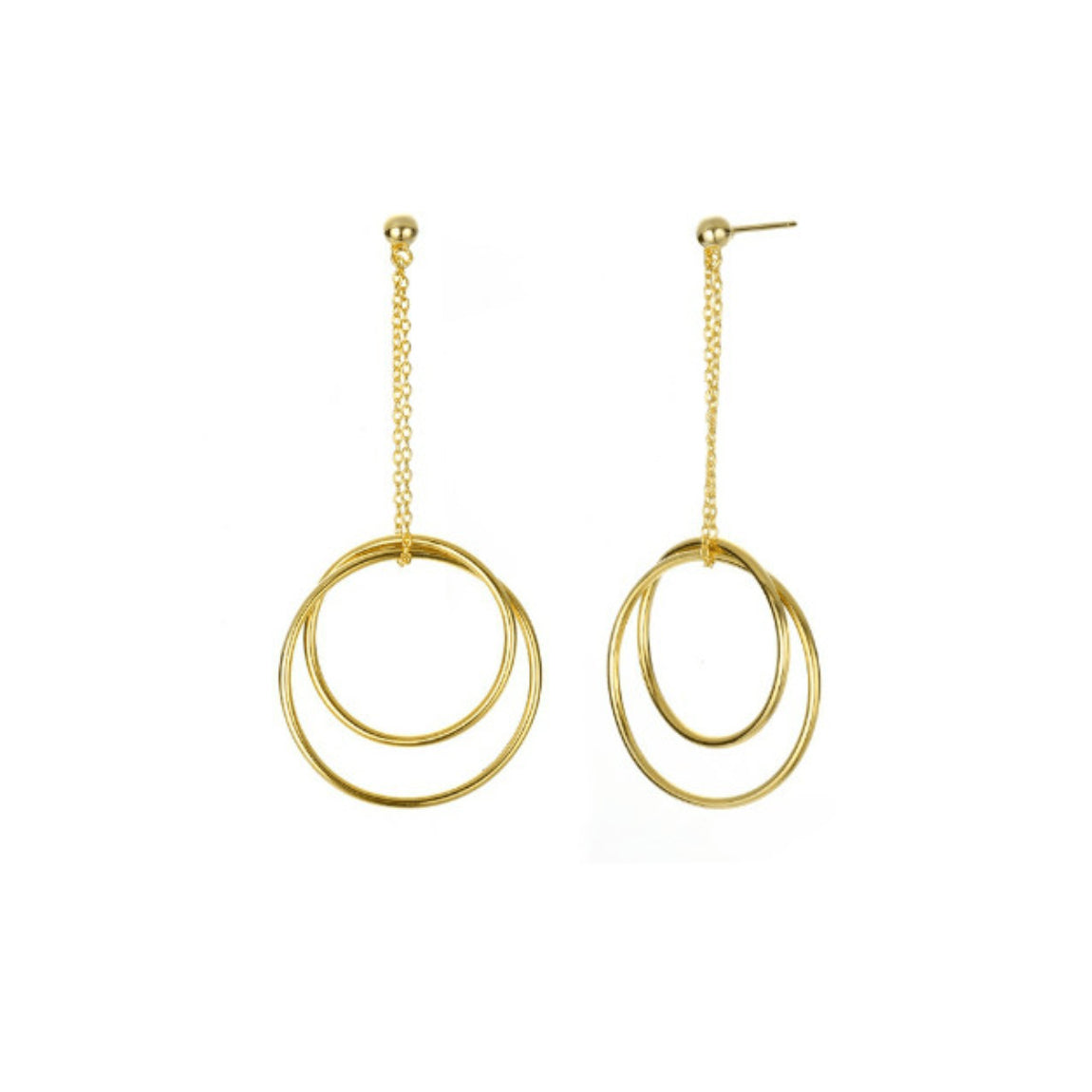 Orecchini Double Dream - Acciaio inossidabile Gold