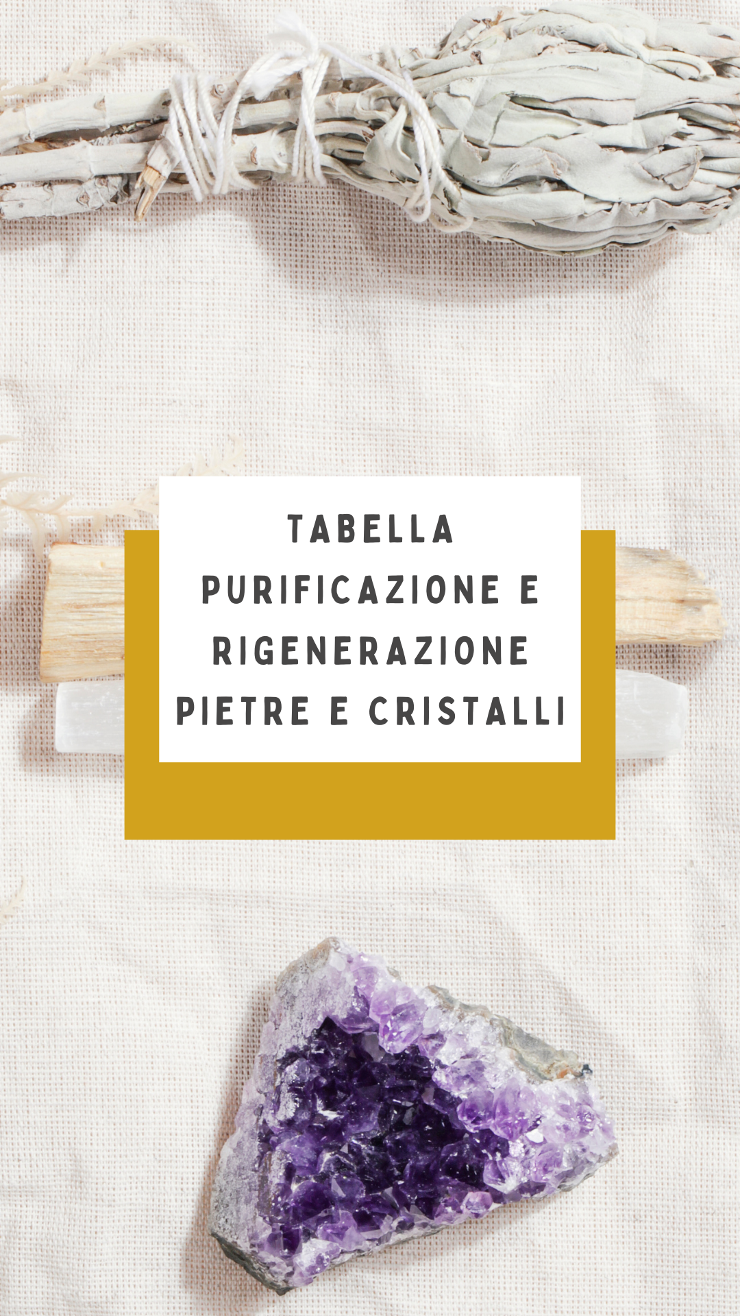 Tabella purificazione e rigenerazione pietre e cristalli