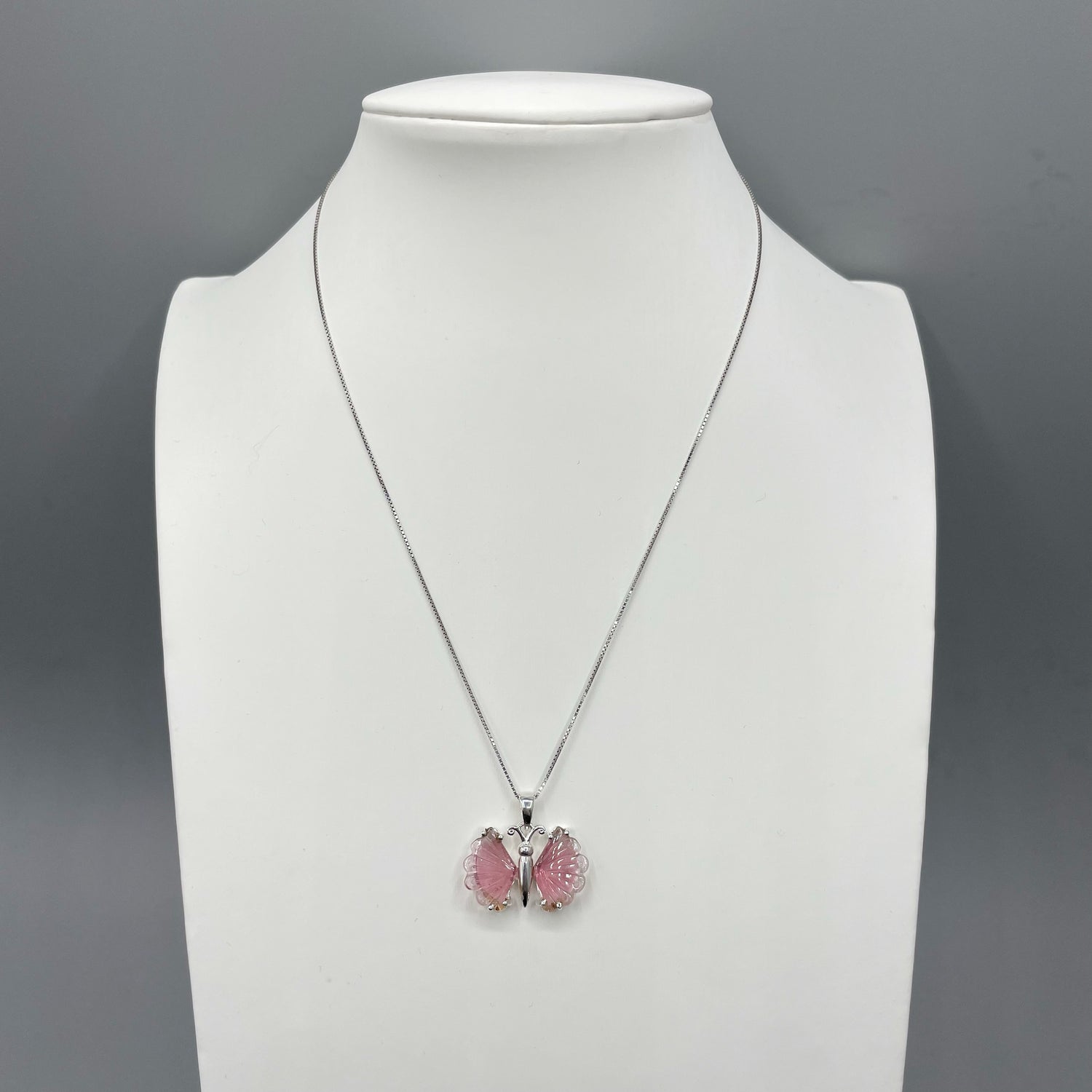 Ciondolo Farfalla Tormalina Rosa e Argento 925