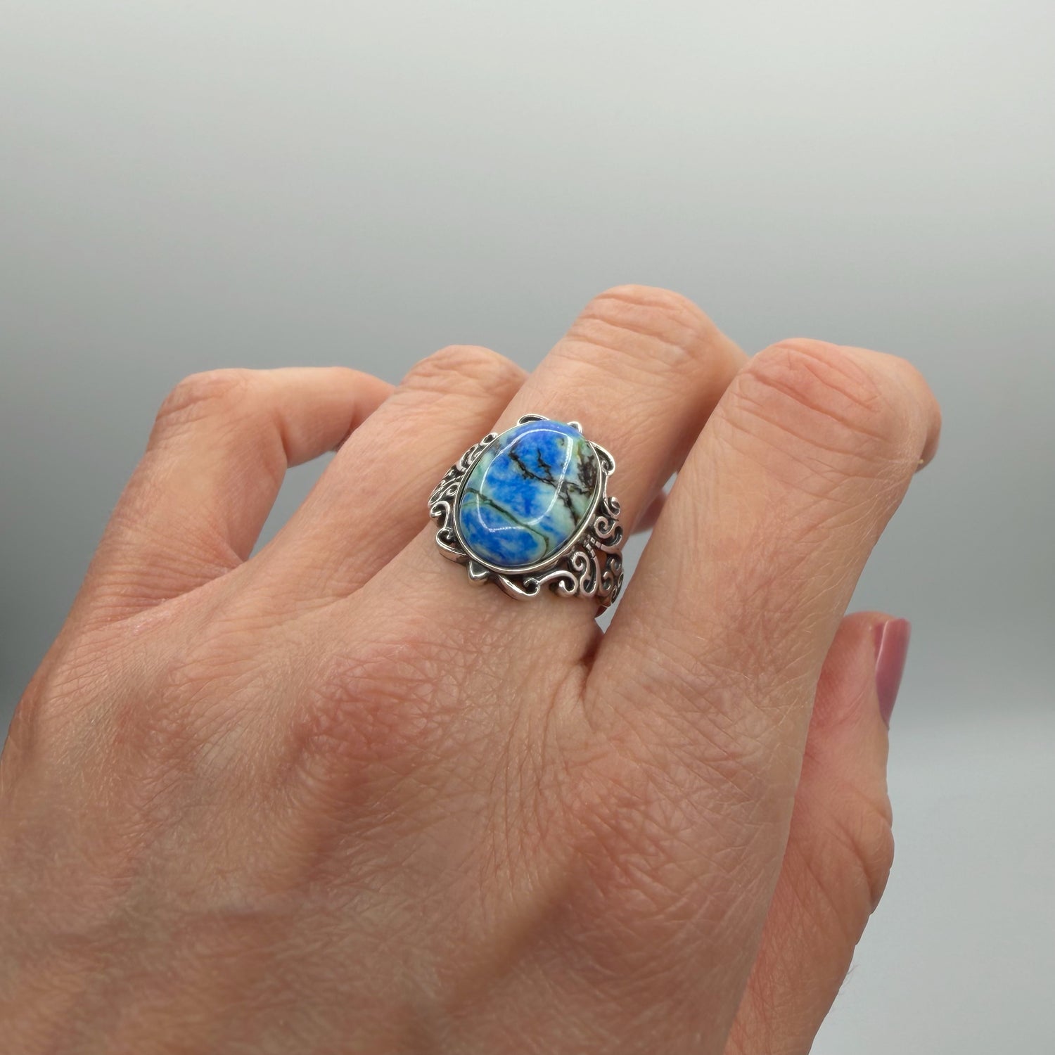 Anello Lapis e Turchese e Argento 925