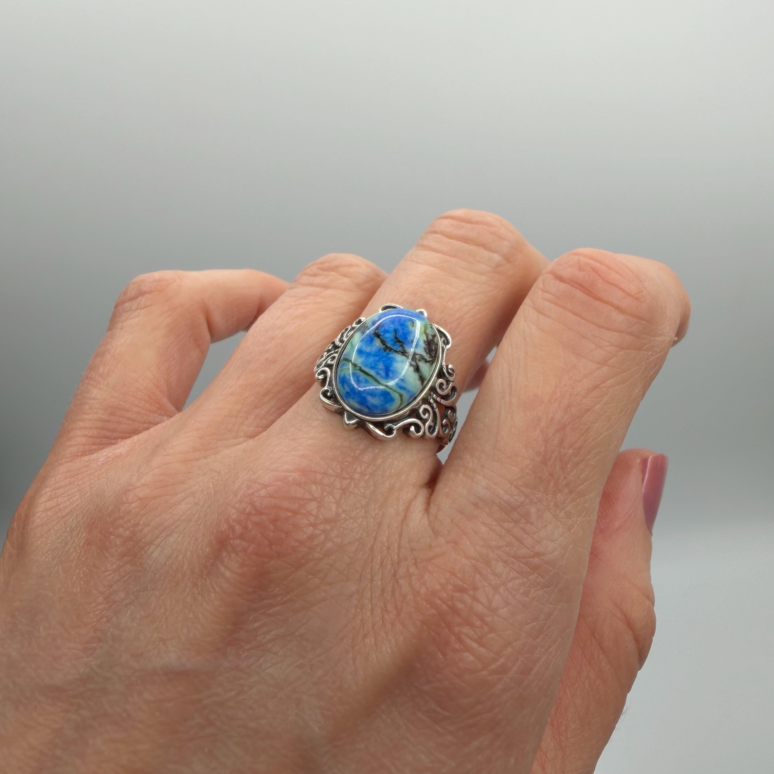 Anello Lapis e Turchese e Argento 925