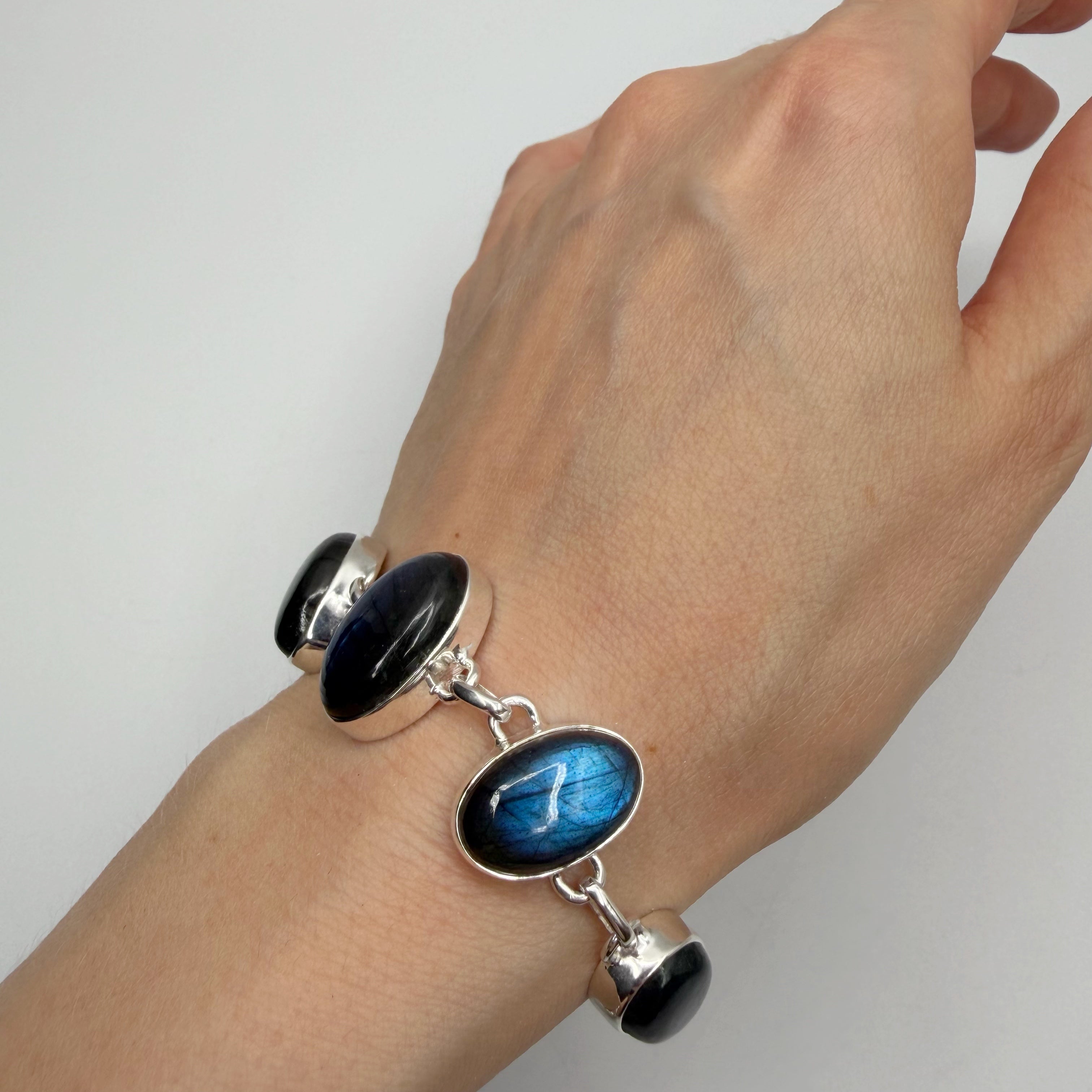 Bracciale Labradorite e Argento 925 - Ovale