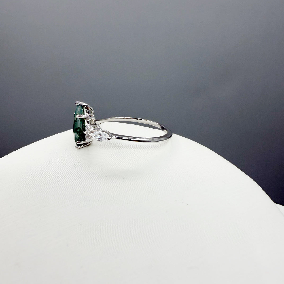 Doppio Anello Agata Muschiata SILVER | Argento 925 - NON REGOLABILE