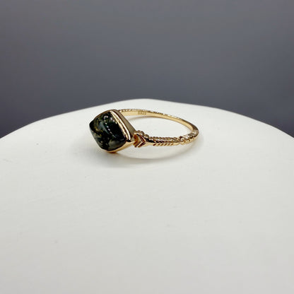 Anello Agata Muschiata | Argento 925 placcato oro 14k - NON REGOLABILE