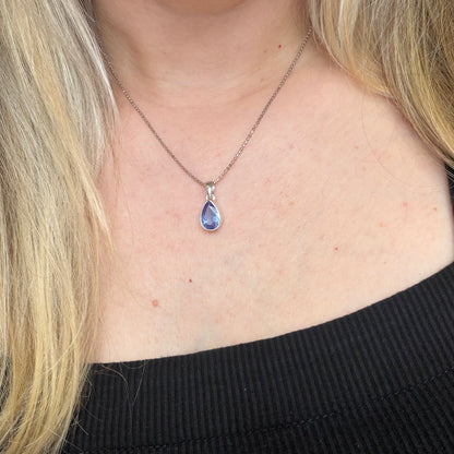 Ciondolo Tanzanite Argento 925 - a Goccia