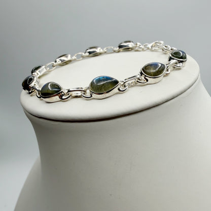 Bracciale Labradorite e Argento 925 - a goccia