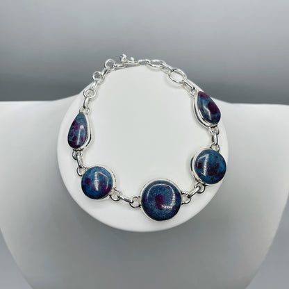 Bracciale Rubino in Cianite e Argento 925 - tondo