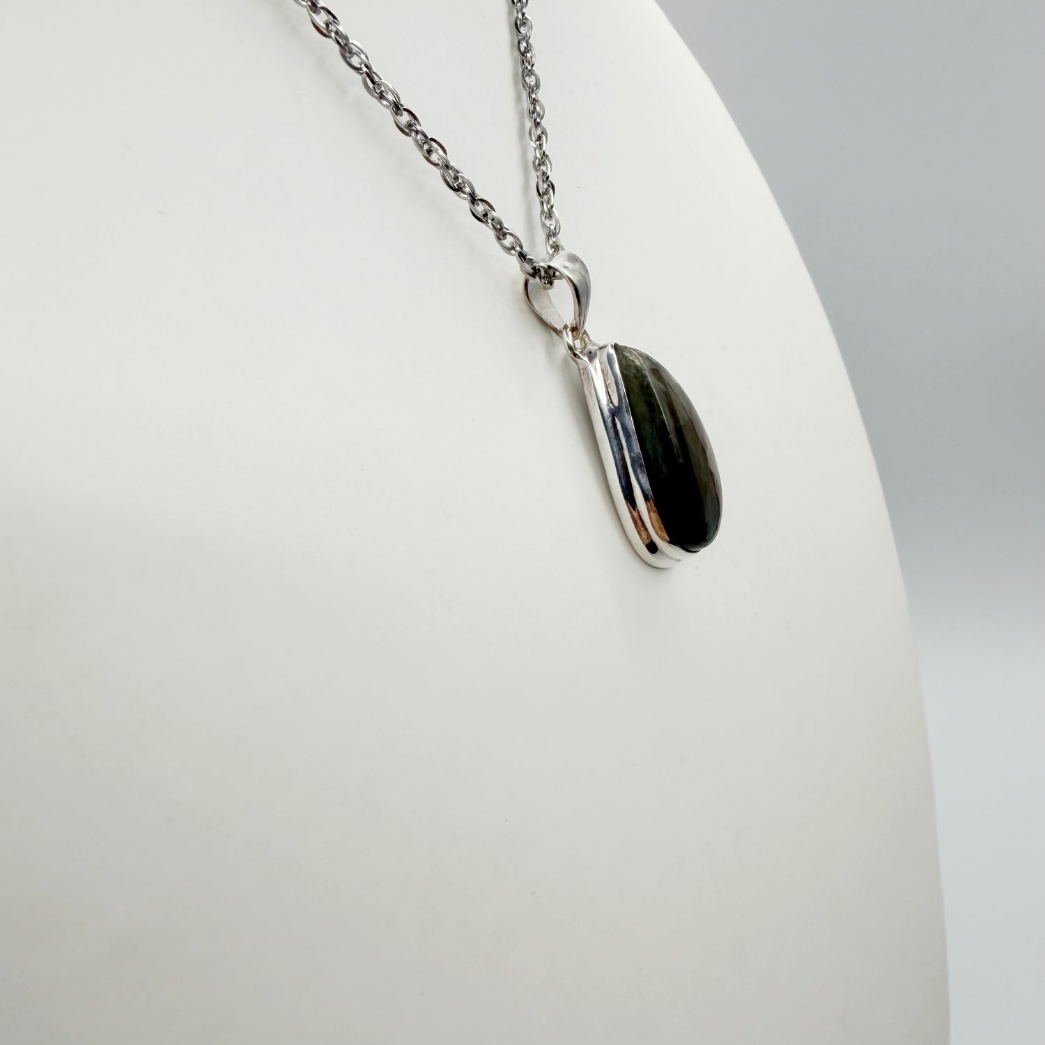 Ciondolo Labradorite Viola - Argento 925 a goccia