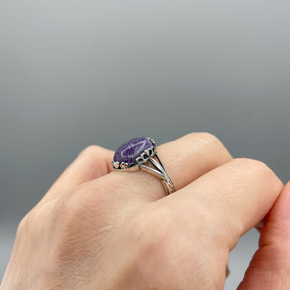 Anello Ciaroite Ovale e Argento 925