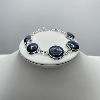 Bracciale Rubino in Cianite e Argento 925 - tondo