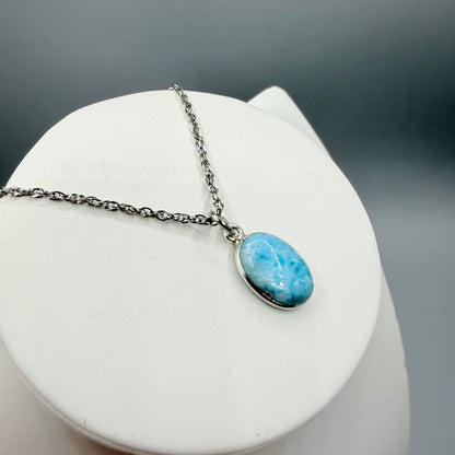 Ciondolo Larimar Argento 925 - Ovale piccolo