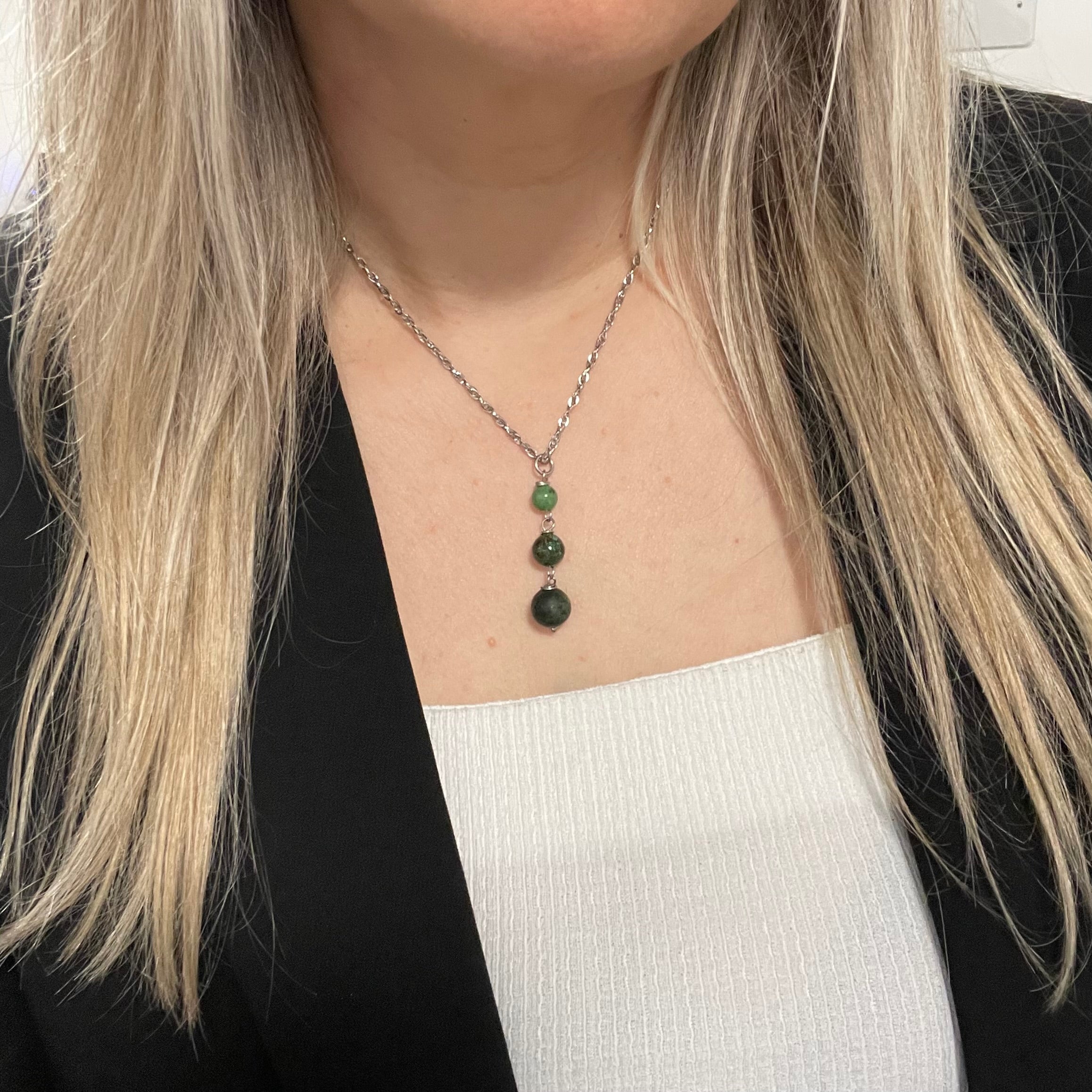 Ciondolo Salute e Benessere - Giada, Crisocolla, Rubyzoisite