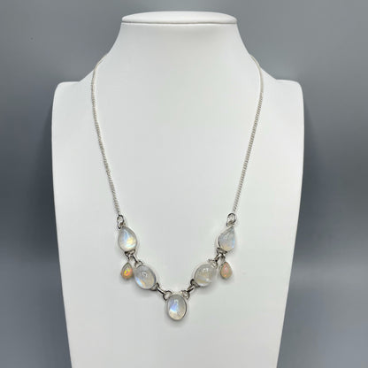 Collana Opale Etiope e Labradorite Bianca - Argento 925
