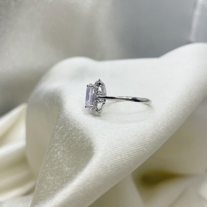 Anello Quarzo Lavanda - (Rame placcato argento 925)