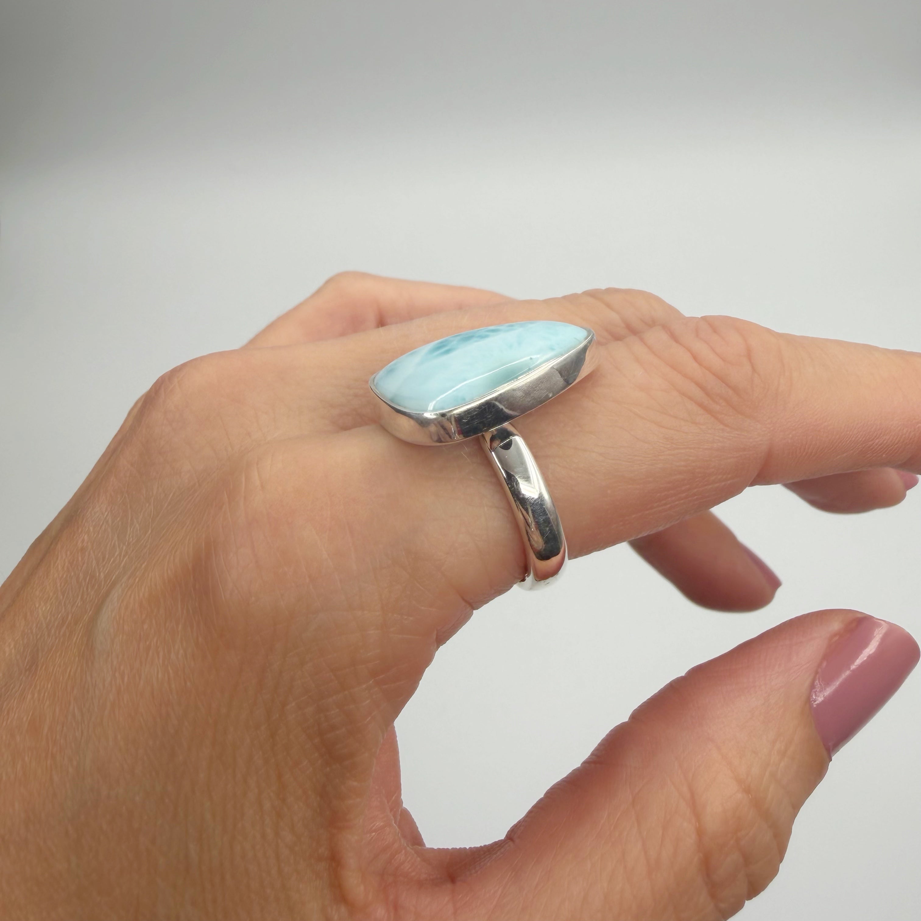 Anello Larimar Argento 925 - Triangolo