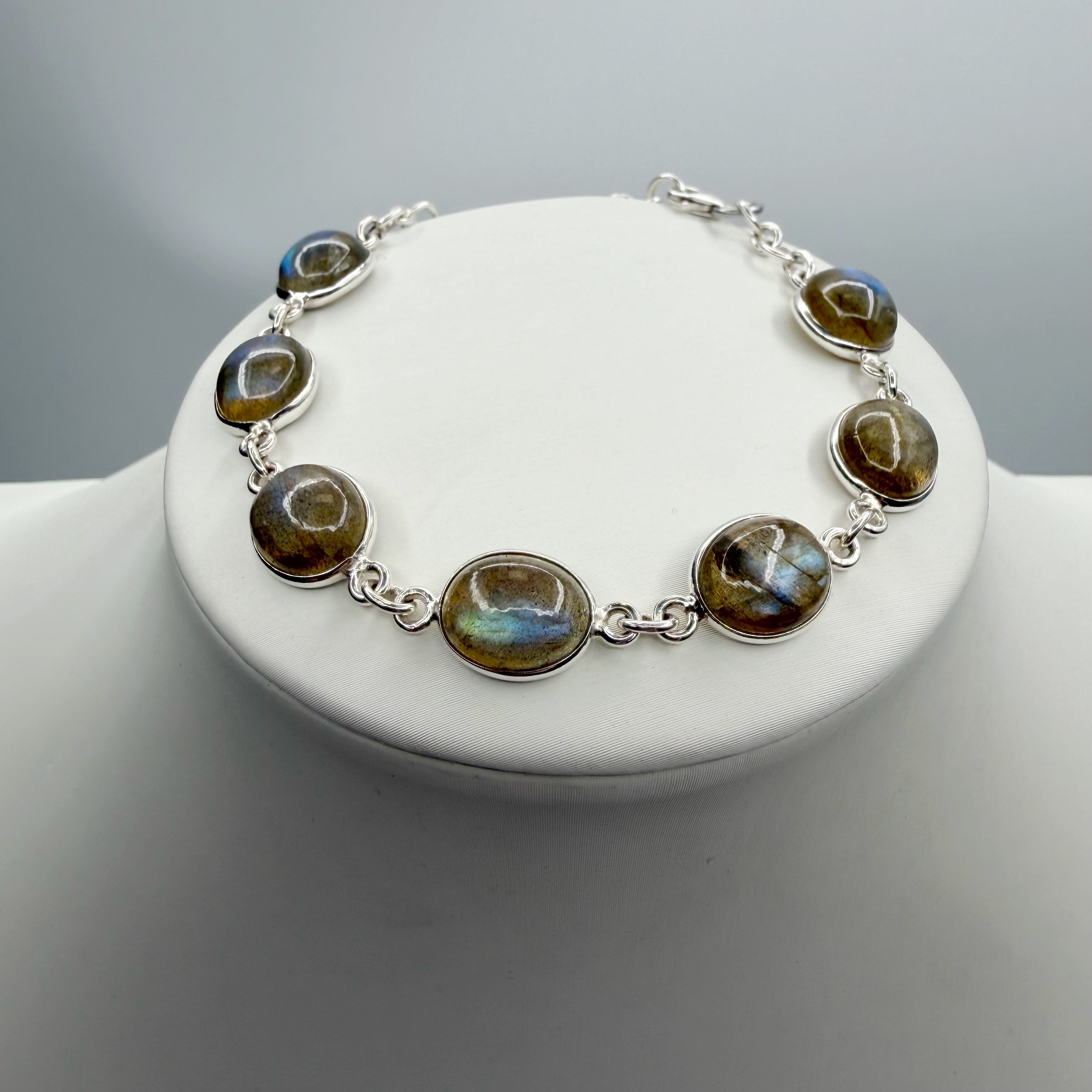 Bracciale Labradorite e Argento 925 - Ovale