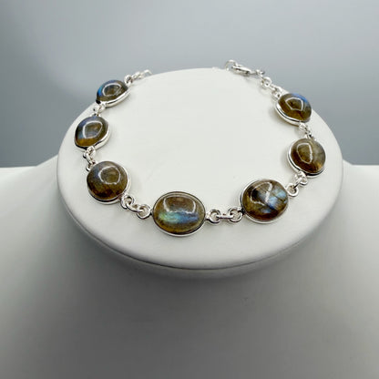 Bracciale Labradorite e Argento 925 - Ovale