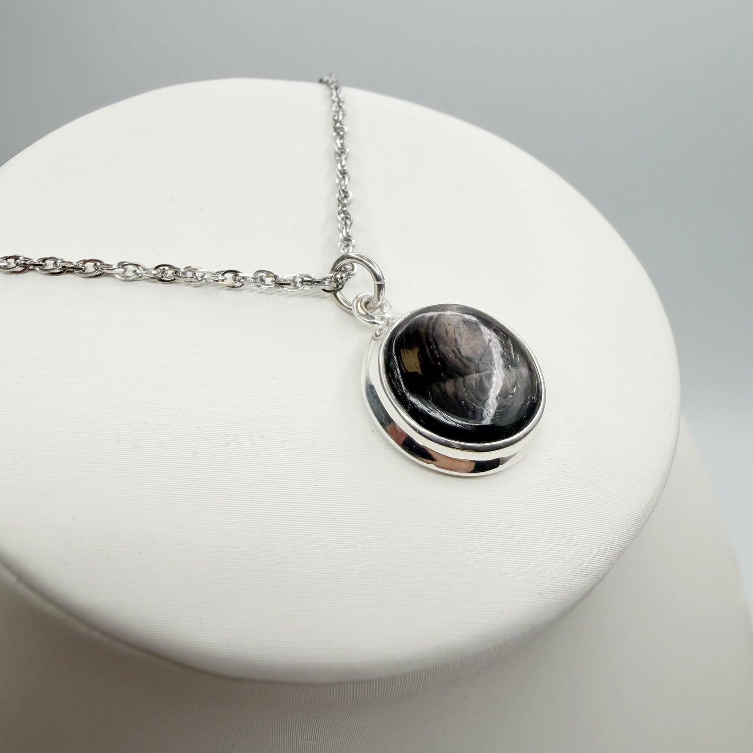 Ciondolo Iperstene Argento 925 - Tondo piccolo