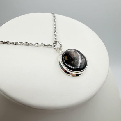 Ciondolo Iperstene Argento 925 - Tondo piccolo