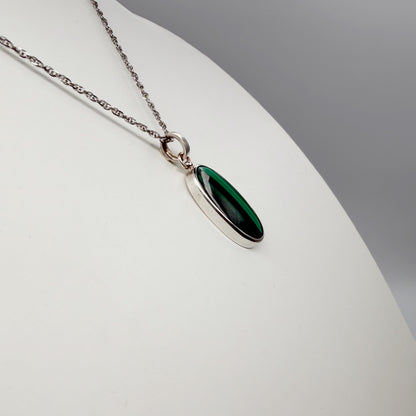 Ciondolo Malachite Ovale - Argento 925