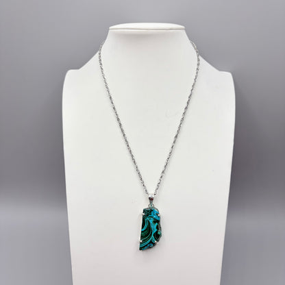 Ciondolo Malachite e Crisocolla Argento 925 - irregolare
