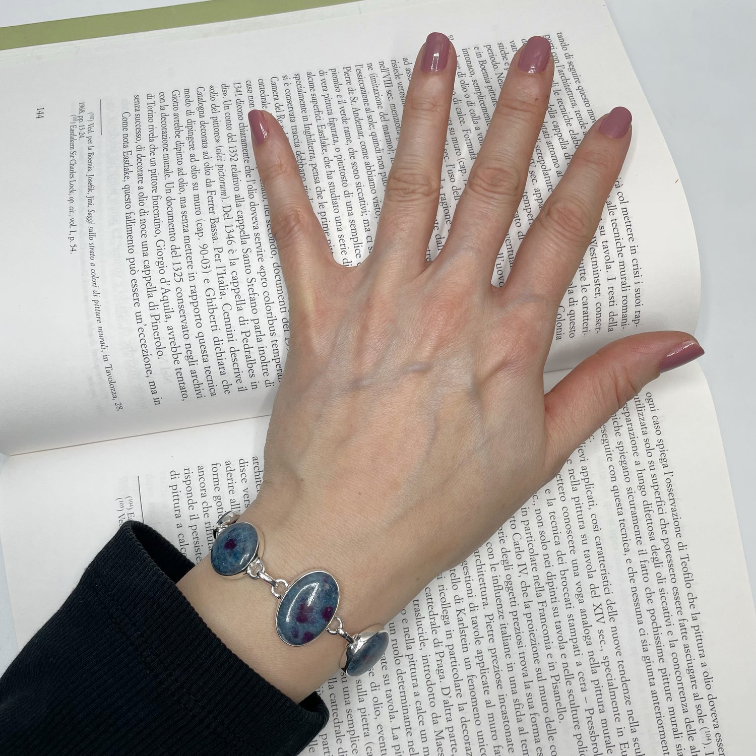 Bracciale Rubino in Cianite - Argento 925 - Ovale