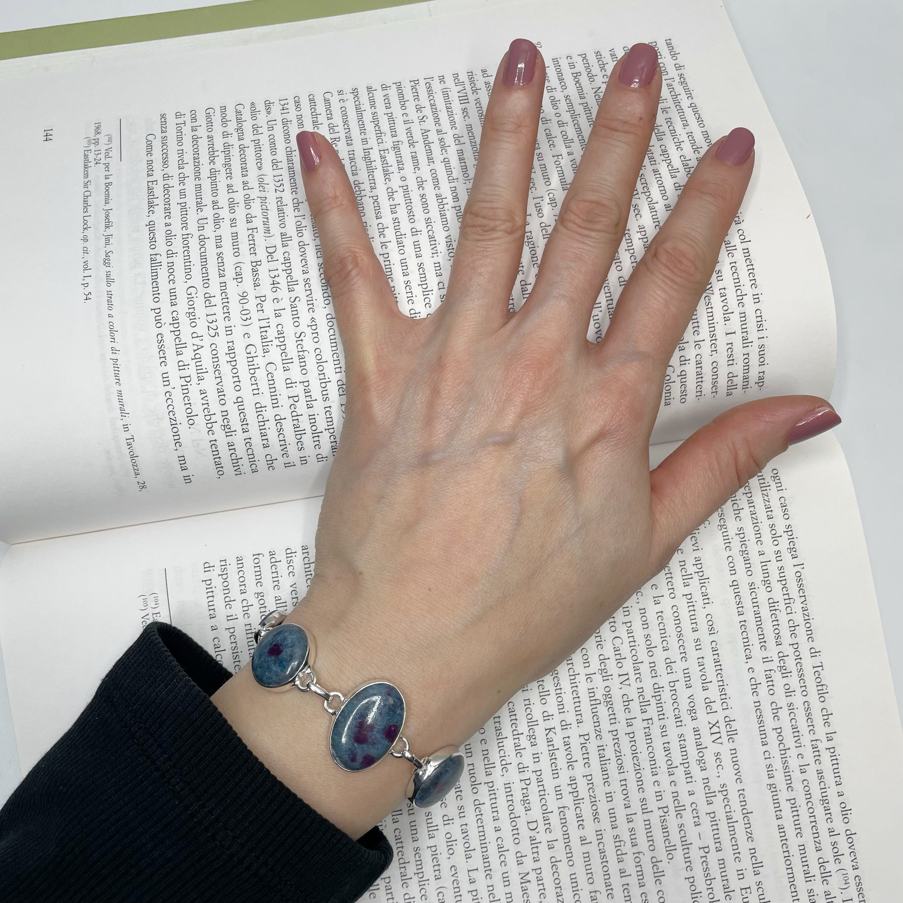 Bracciale Rubino in Cianite - Argento 925 - Ovale