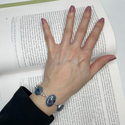 Bracciale Rubino in Cianite - Argento 925 - Ovale