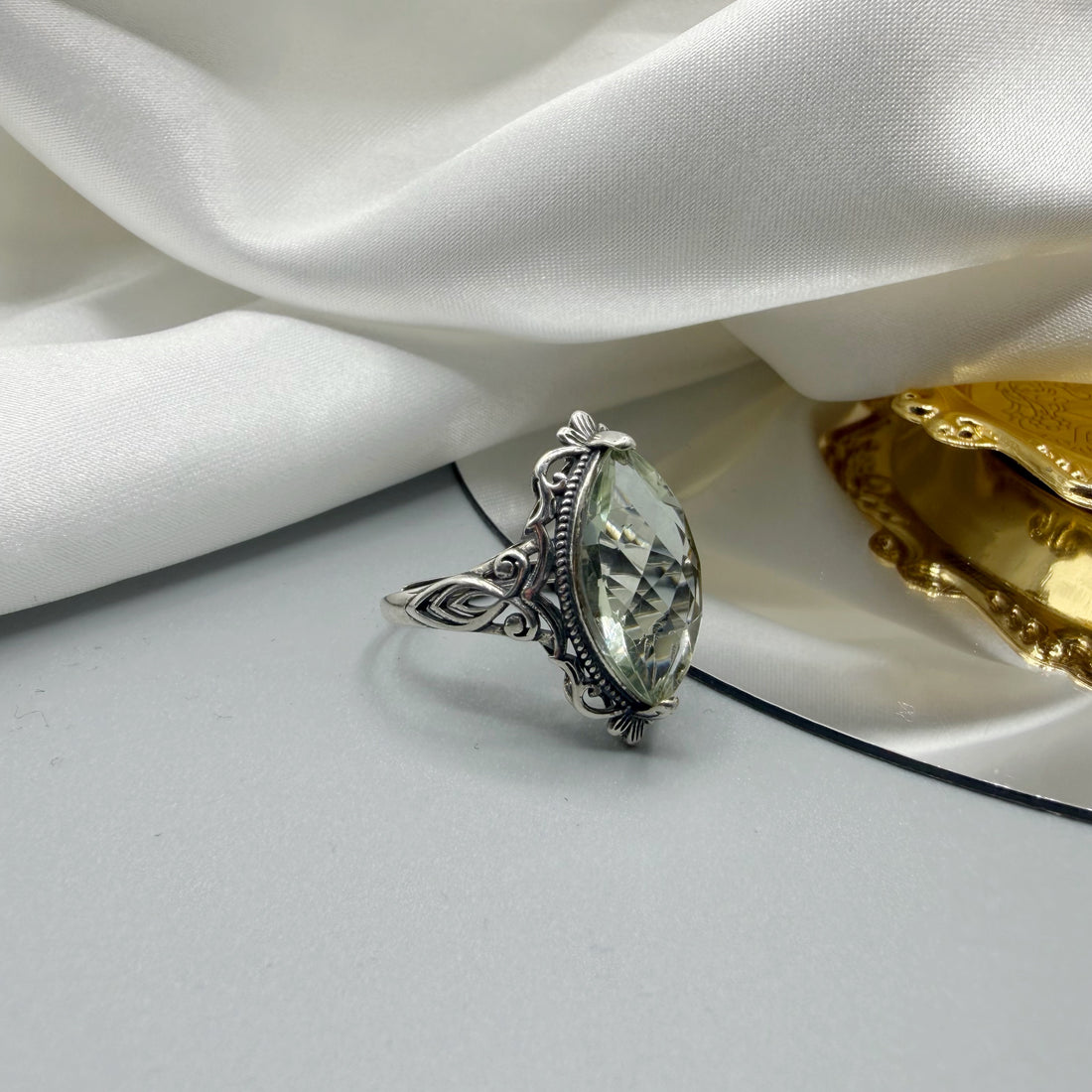 Anello Prasiolite e Argento 925