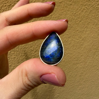 Anello Labradorite a Goccia - Argento 925