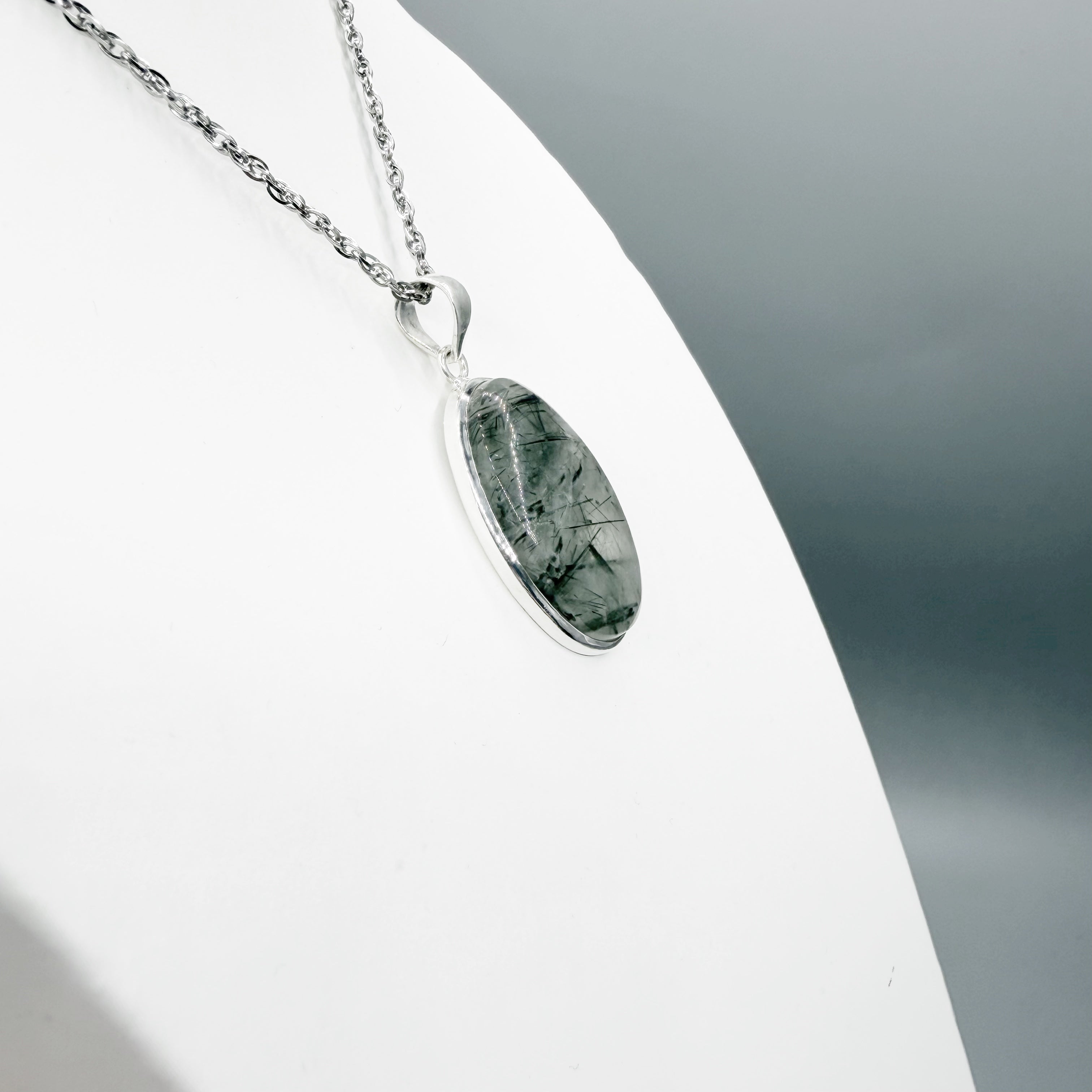 Ciondolo Quarzo Tormalinato - Argento 925