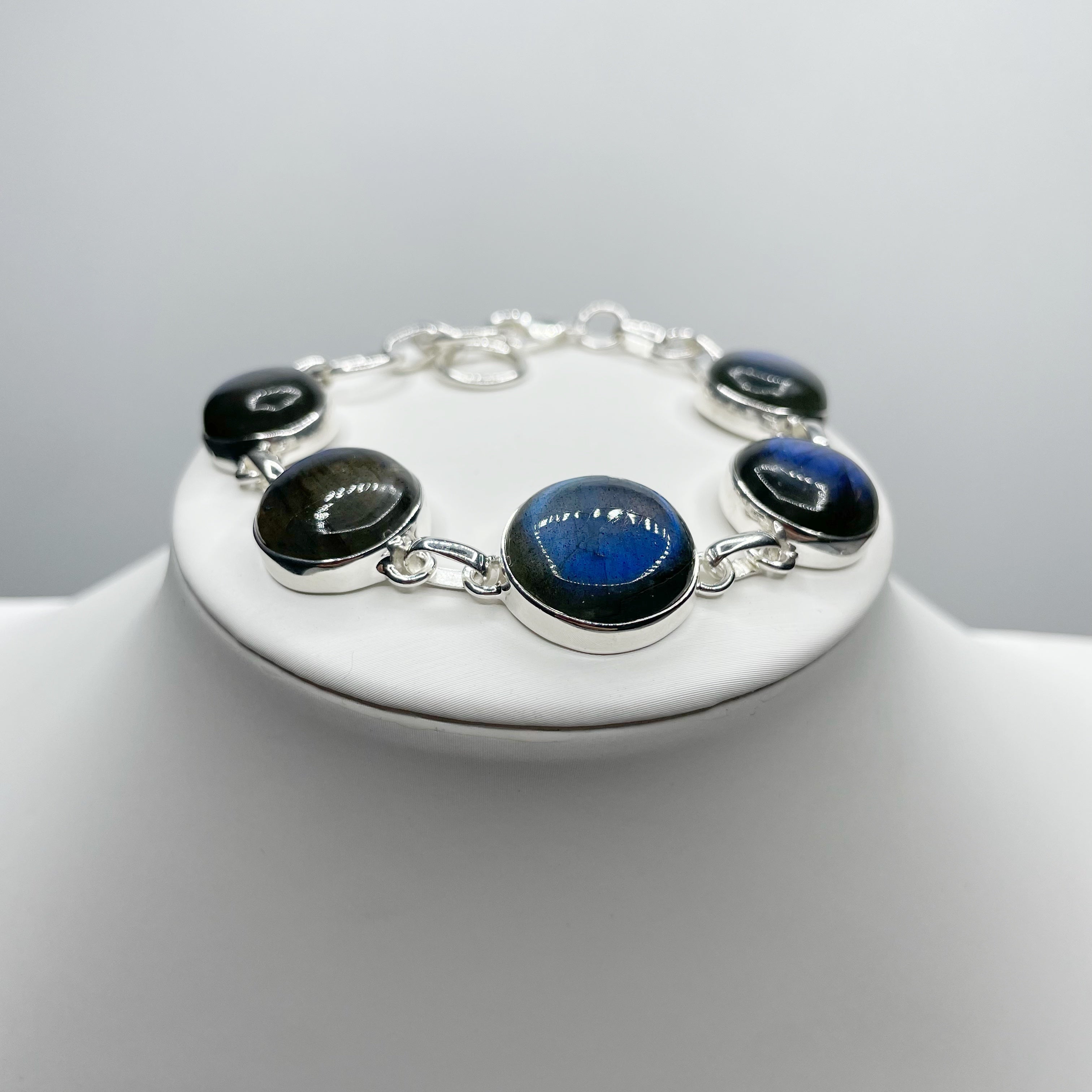 Bracciale Labradorite e Argento 925 - tondo