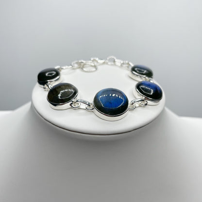 Bracciale Labradorite e Argento 925 - tondo