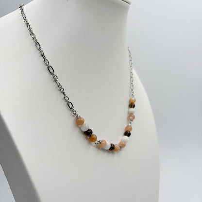 Girocollo Happiness - Pietra di Luna, Quarzo Fumè, Labradorite