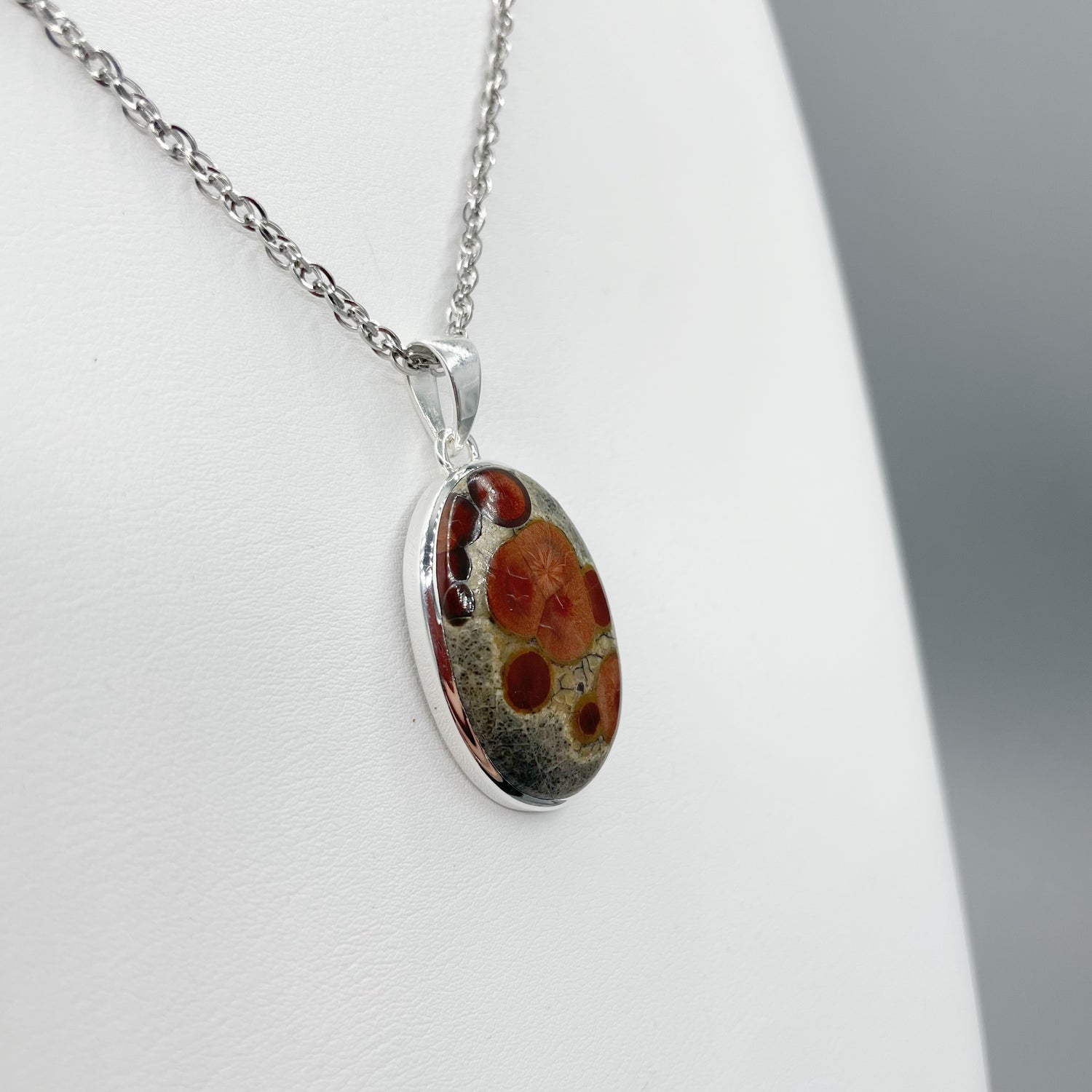 Ciondolo Ossidiana Peanut Ovale - Argento 925