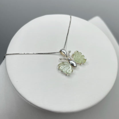 Ciondolo Farfalla Tormalina Policroma Verde Chiaro e Argento 925