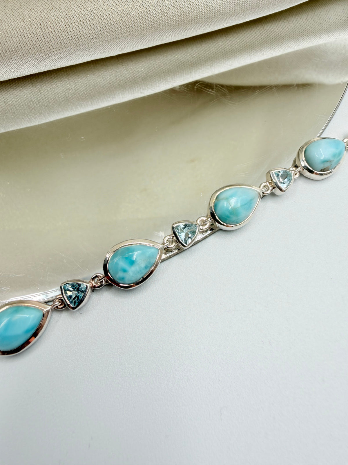 Bracciale Larimar e Topazio | Argento 925