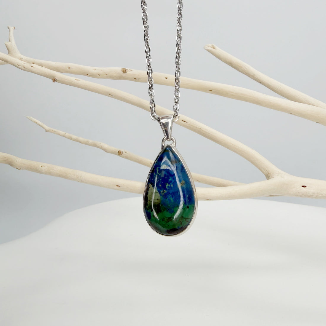 Ciondolo Azzurrite e Argento 925 - a goccia