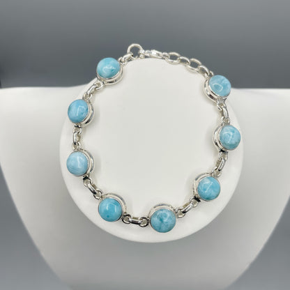 Bracciale Larimar e Argento 925 - tondo