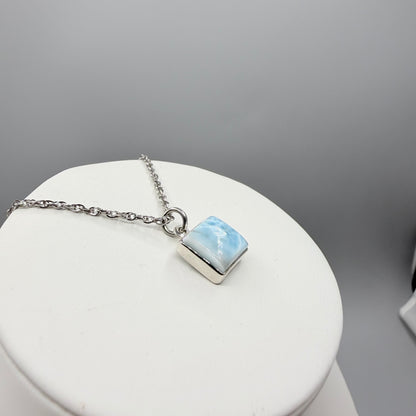 Ciondolo Larimar Argento 925 - Quadrato piccolo