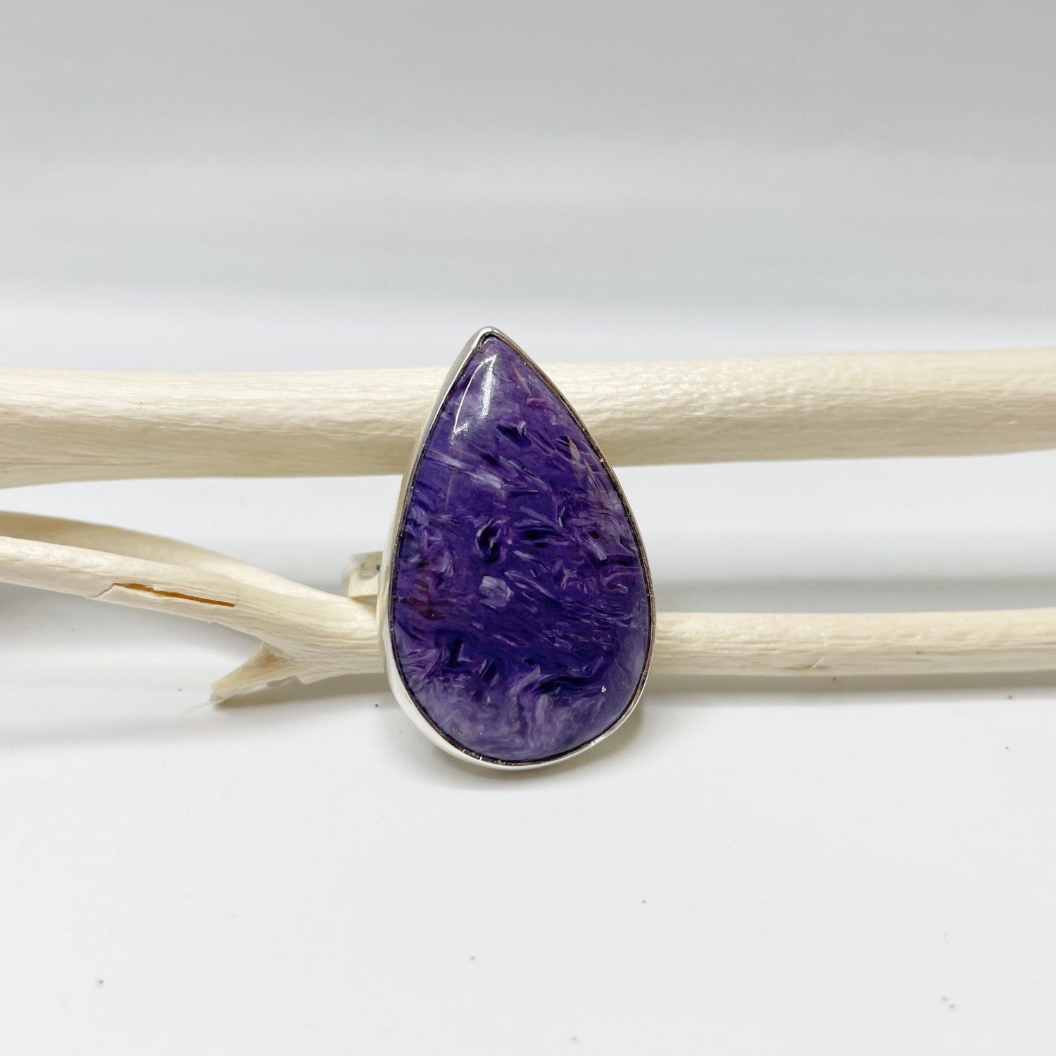 Anello Ciaroite e Argento 925 - A Goccia