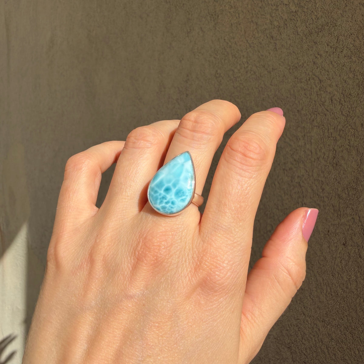 Anello Larimar Argento 925 - a Goccia