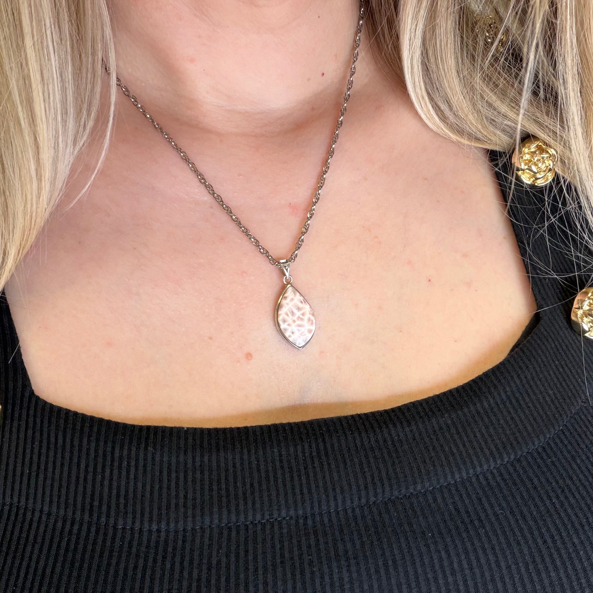 Ciondolo Natrolite e Argento 925