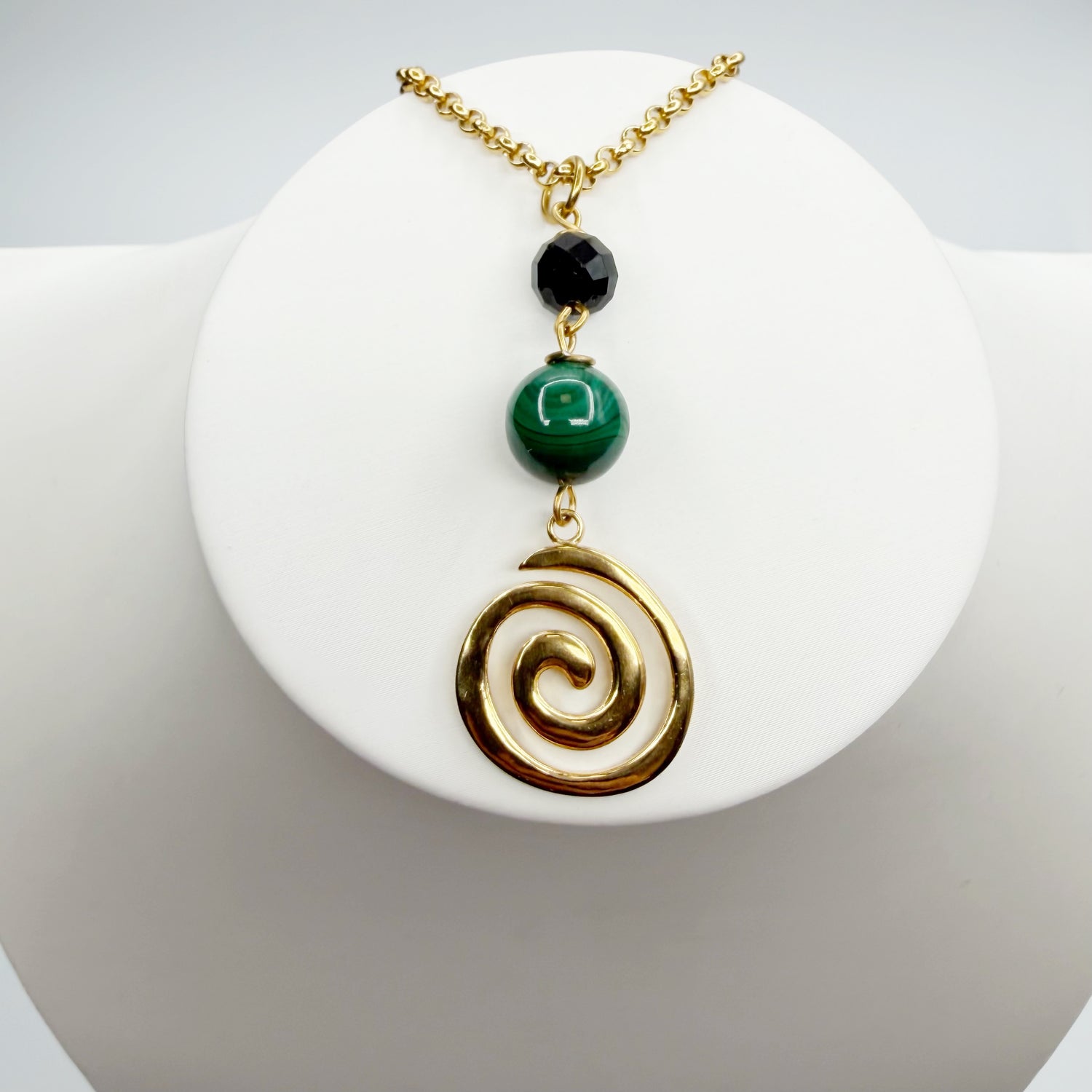 Collana Armonia e Protezione - Tormalina e Malachite - GOLD
