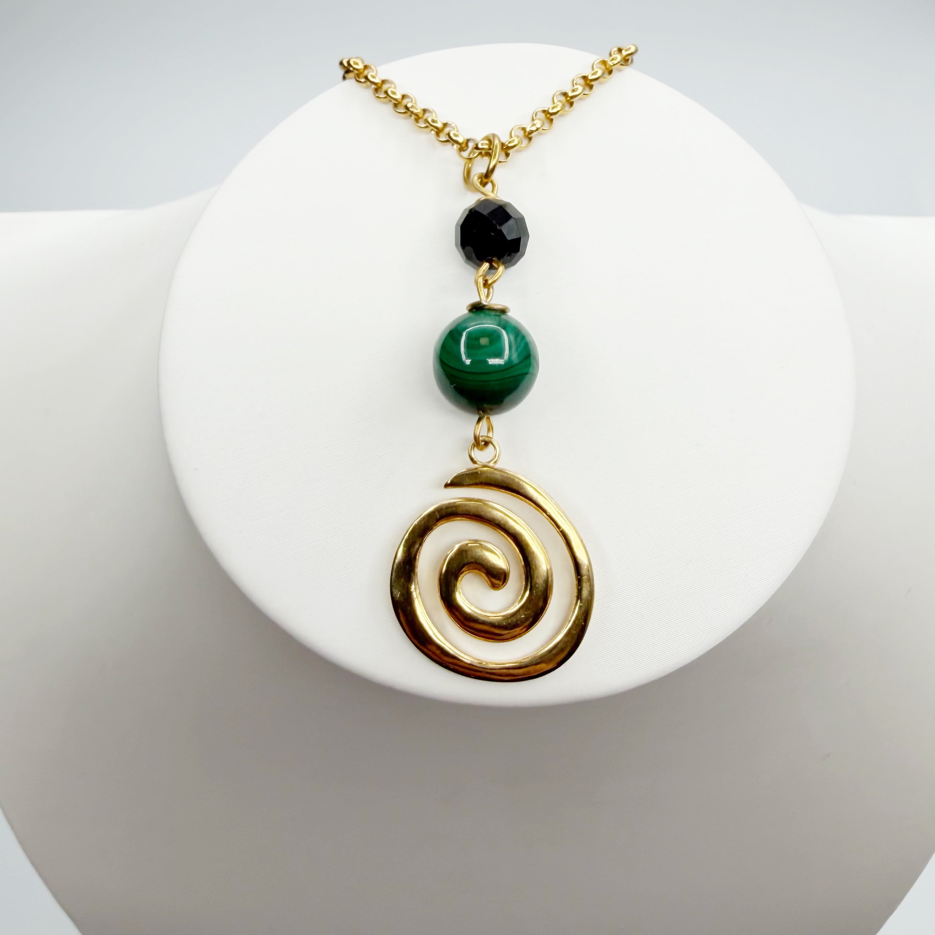 Collana Armonia e Protezione - Tormalina e Malachite - GOLD