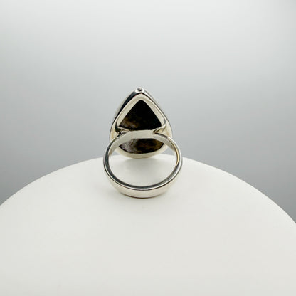 Anello Diaspro Oceano Argento 925 - a  Goccia